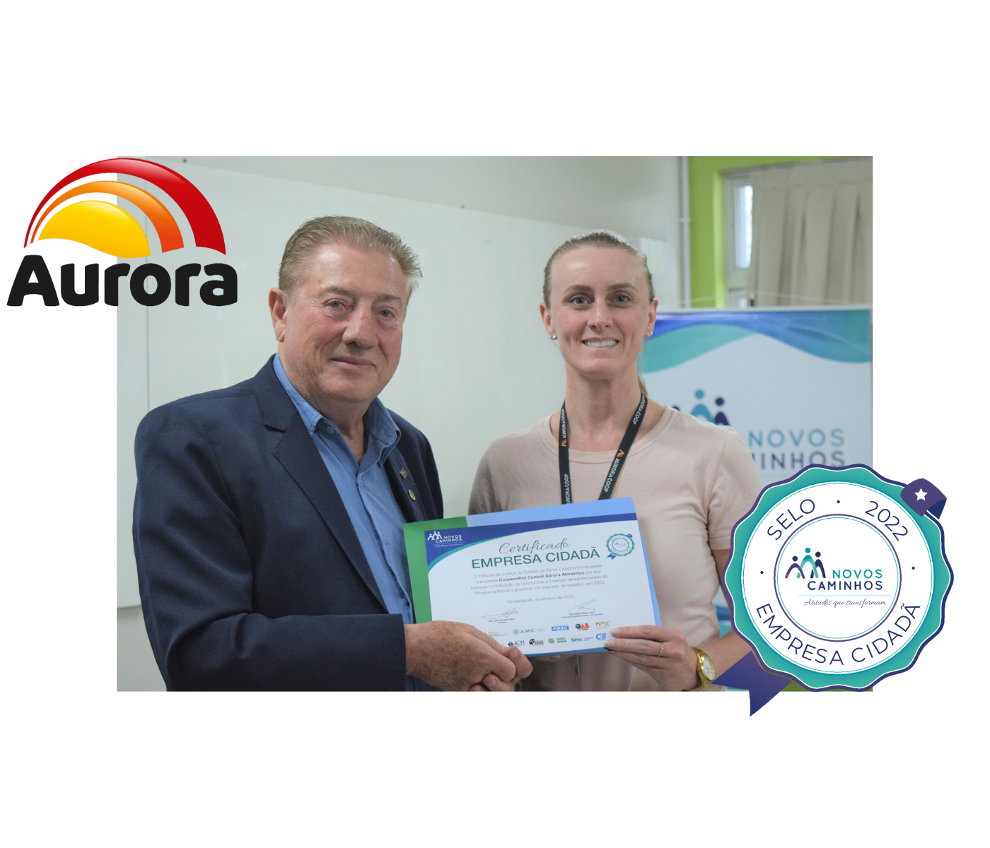 Aurora Coop recebe selo Empresa Cidadã