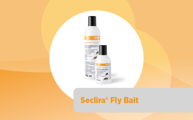 Seclira® Fly Bait – Primer cebo pulverizable contra moscas listo para usar