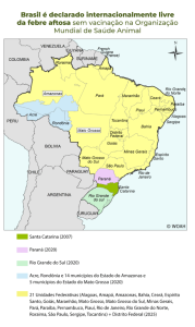 La OMSA reconoce una nueva zona libre de fiebre aftosa sin vacunación en Brasil, fortaleciendo su estatus sanitario.