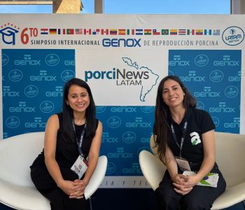 Abby López, de Empacadora Toledo, destacó en el Simposio Genox la bioseguridad como cultura clave en la reproducción porcina.