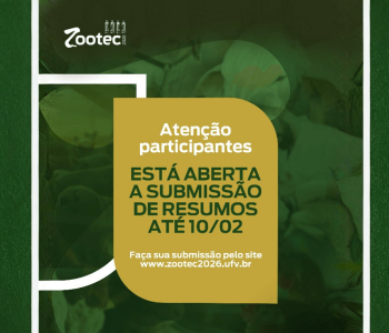 Submissão de resumos aberta para o ZOOTEC 2026!