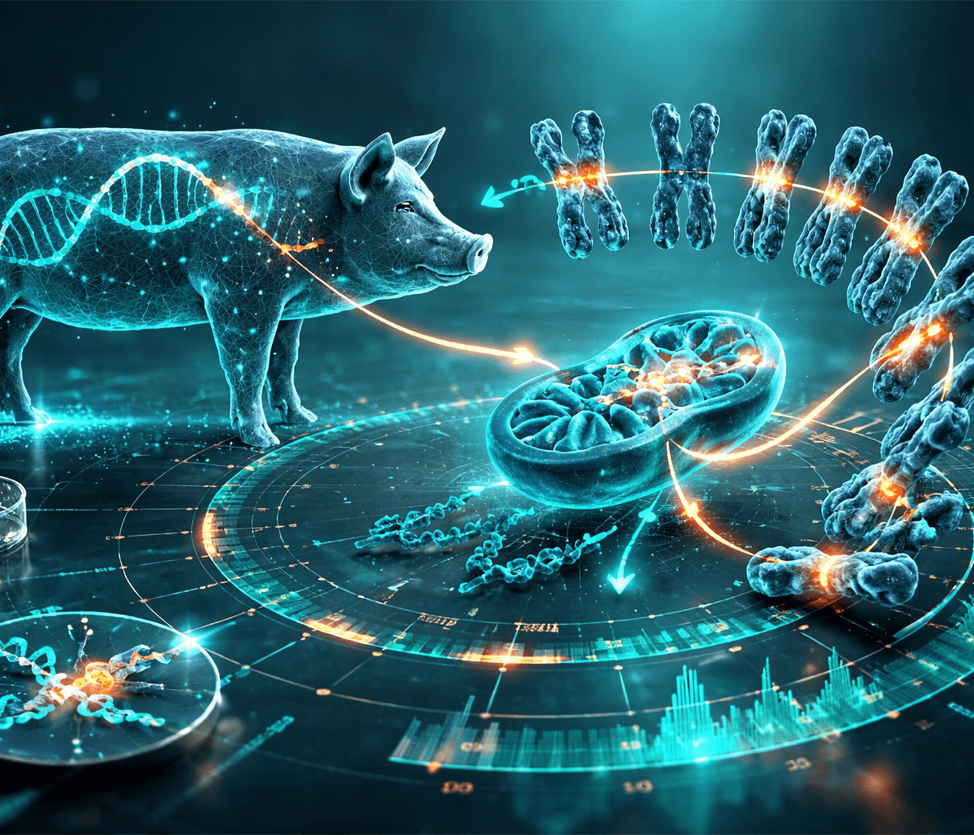 Mapa más preciso de los NUMTs en el genoma porcino
