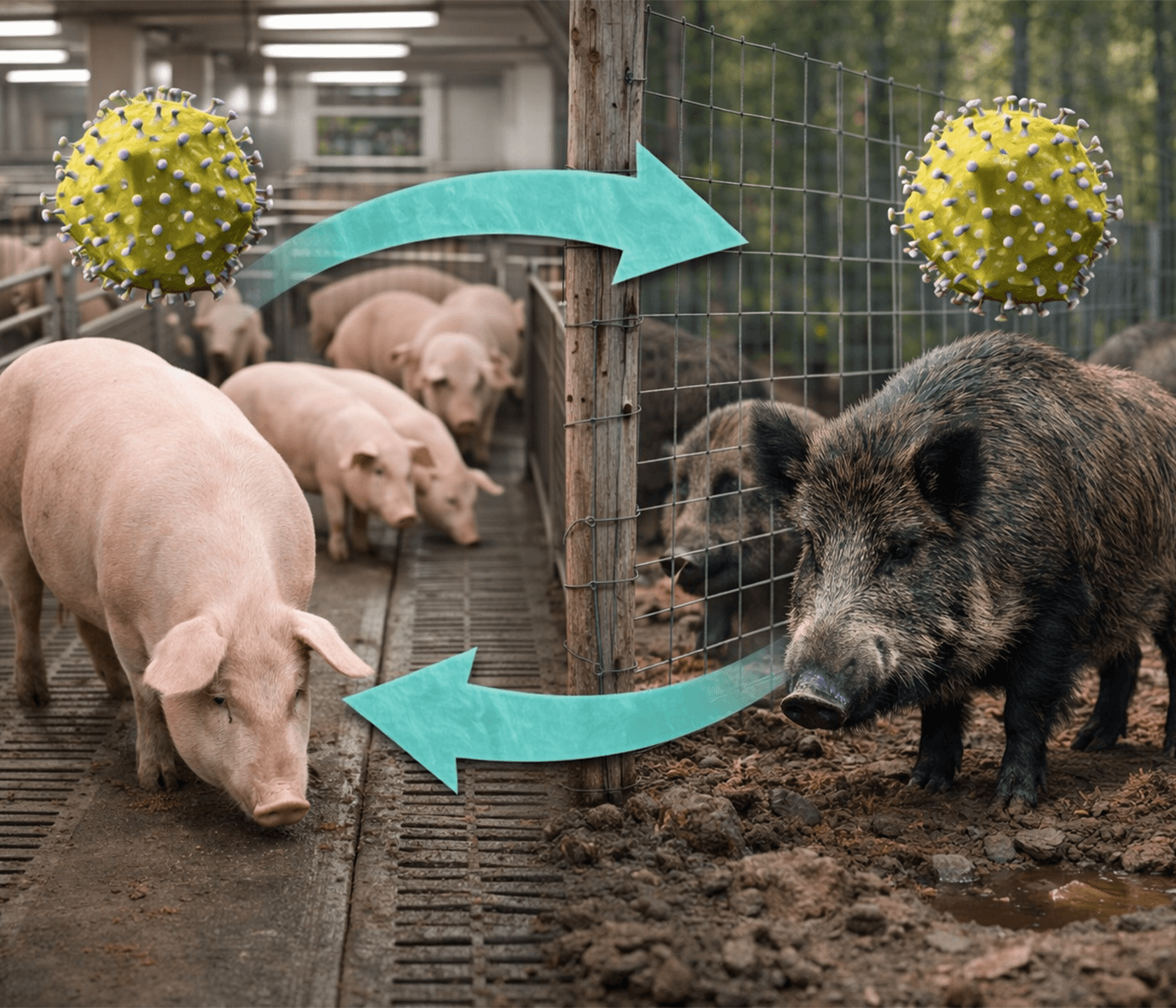 Nuevo modelo revela transmisión bidireccional de la Peste Porcina Africana