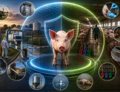 Bioseguridad porcina 360º, cómo proteger la granja frente a patógenos invisibles mediante barrera externa e interna, control de acceso, etc.