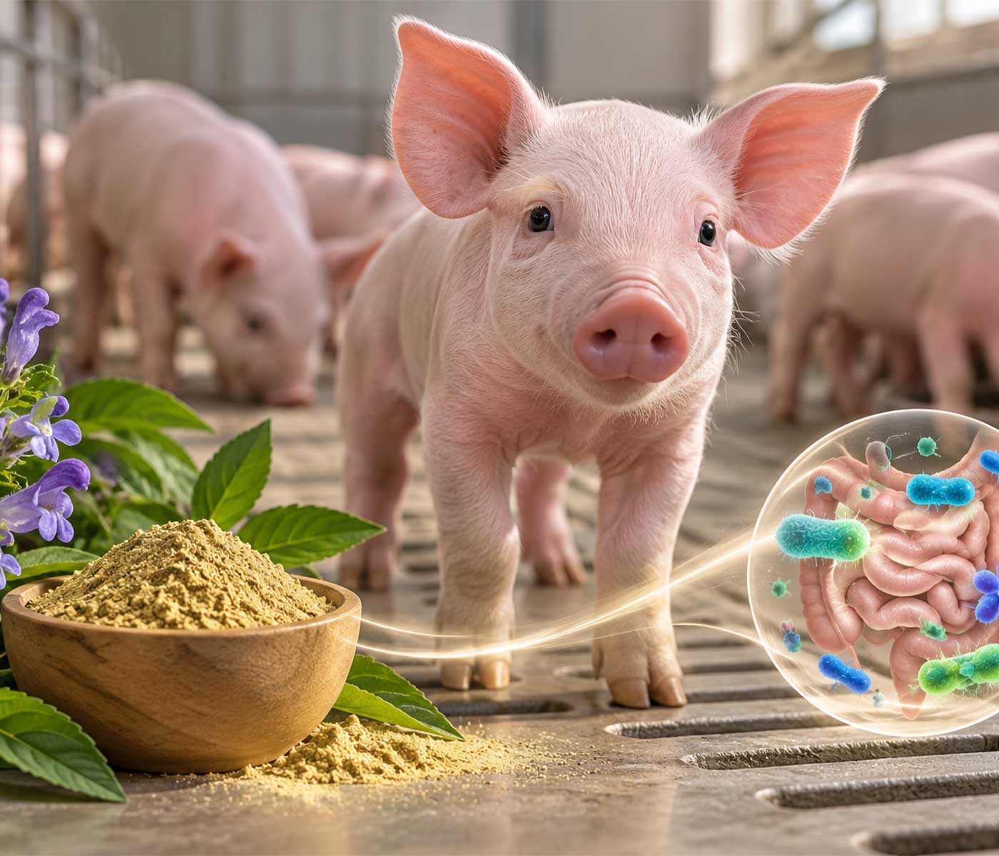 Baicalina en lechones: potencial alternativa a los antibióticos